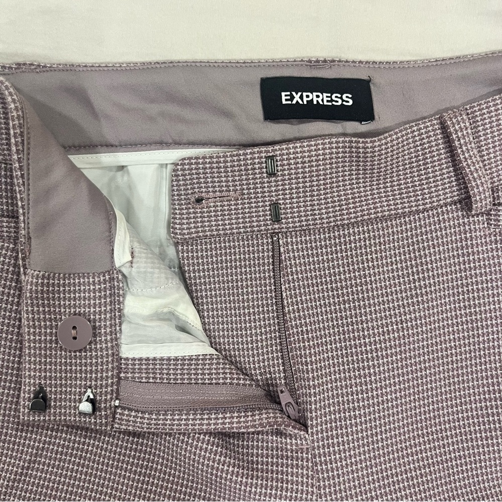 Express Columnist Barely Boot Mid-Rise 2R Purple Houndstooth - Picture 5 of 8